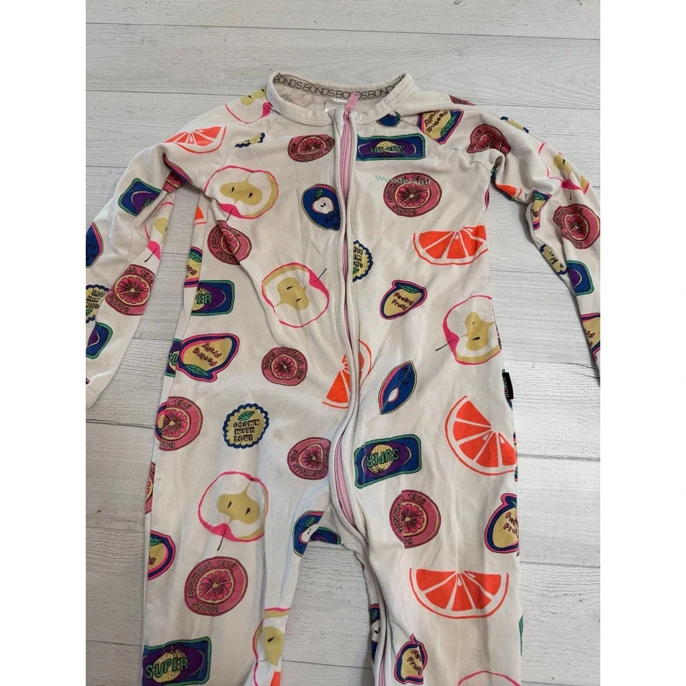 Bonds WONDERSUIT Zippy Fruit Sticker Fun White one piece  18/24‎ months *Play*